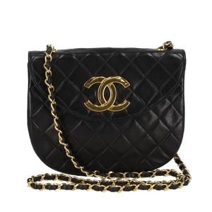 Chanel Round Chain Shoulder Bag Black